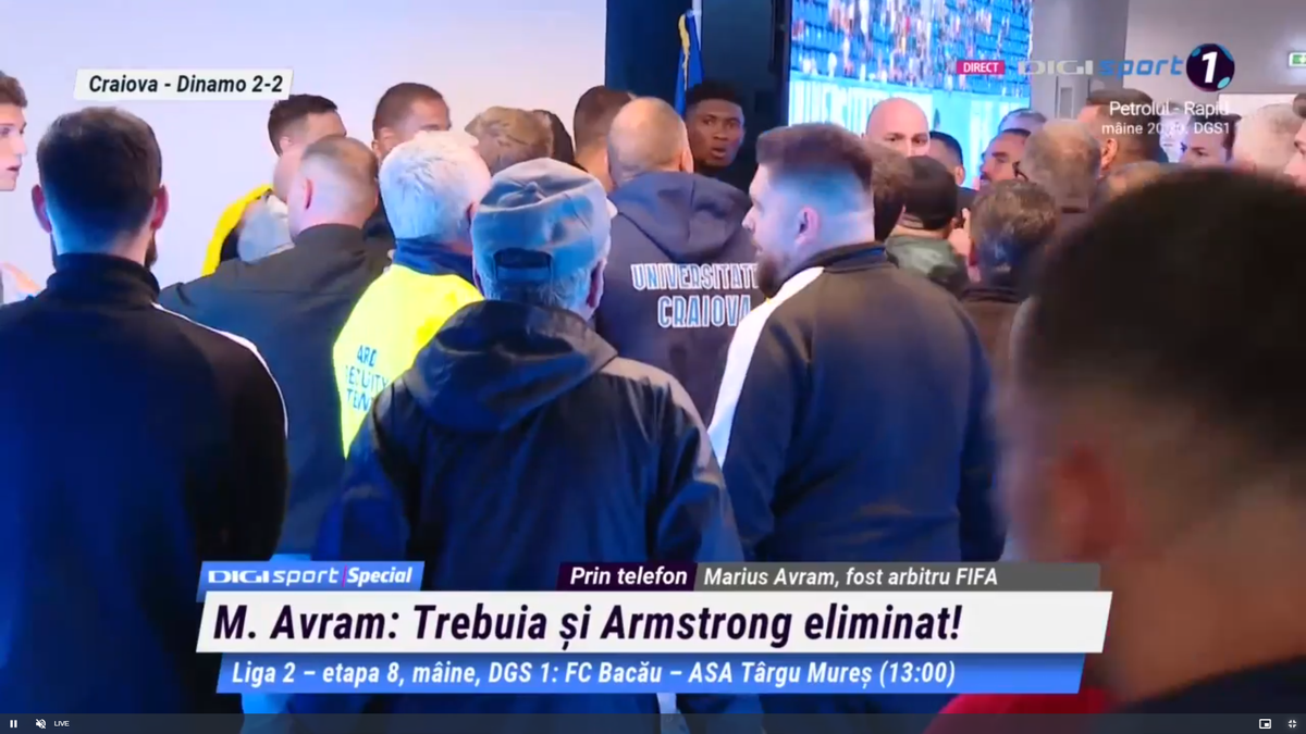 HAOS pe tunel după Universitatea Craiova - Dinamo: jucătorii au sărit la bătaie