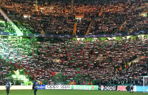 Fanii lui Celtic au „recidivat” » Sprijin pentru Palestina al suporterilor scoțieni, înaintea meciului cu Atletico Madrid, din Liga Campionilor