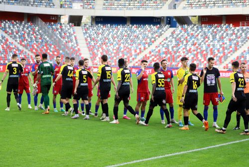 Roș-albaștrii au jucat cu Ceahlăul în fața unui stadion aproape gol / Sursă foto: Facebook@ Steaua București