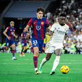 Vinicius Junior îl va hărțui și diseară pe Pau Cubarsi, după ce acum 6 luni, a deschis scorul pentru Real Madrid din penalty și a dat assistul de la golu lui Lucas Vázquez (Real - Barcelona 3-2) / Foto: Imago