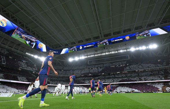 Scenografie demnă de El Clasico! „Santiago Bernabeu”, pictat alb-mov: ce au afișat fanii Realului