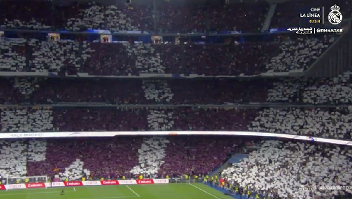 Scenografie demnă de El Clasico! „Santiago Bernabeu”, pictat alb-mov: ce au afișat fanii Realului