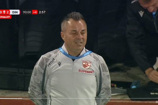 Florentin Petre a izbucnit în lacrimi în timp ce fanii lui Dinamo cântau, foto: captură Prima Sport