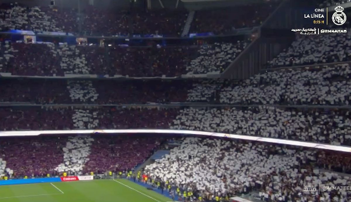 Scenografie demnă de El Clasico! „Santiago Bernabeu”, pictat alb-mov: ce au afișat fanii Realului