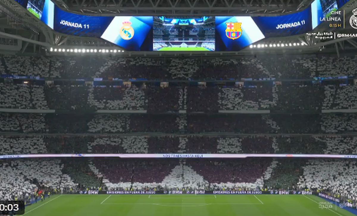 Scenografie demnă de El Clasico! „Santiago Bernabeu”, pictat alb-mov: ce au afișat fanii Realului