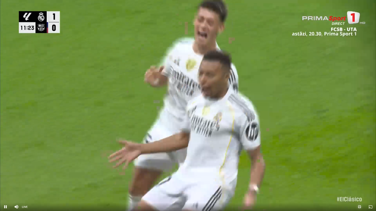 Golul superb marcat de Mbappe, în El Clasico, anulat pentru ofsaid milimetric