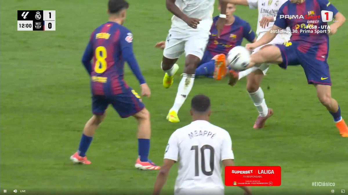 Golul superb marcat de Mbappe, în El Clasico, anulat pentru ofsaid milimetric