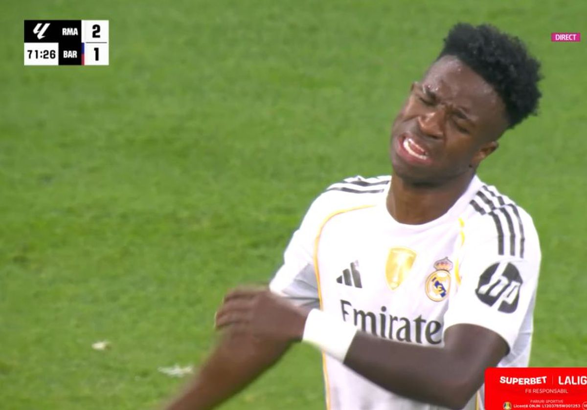 Vinicius, CRIZĂ de nervi în El Clasico: a mers la vestiare în minutul 70!