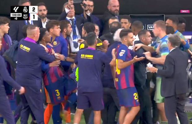 Final cu scântei în Real Madrid - Barcelona: de două ori la un pas de bătaie generală!