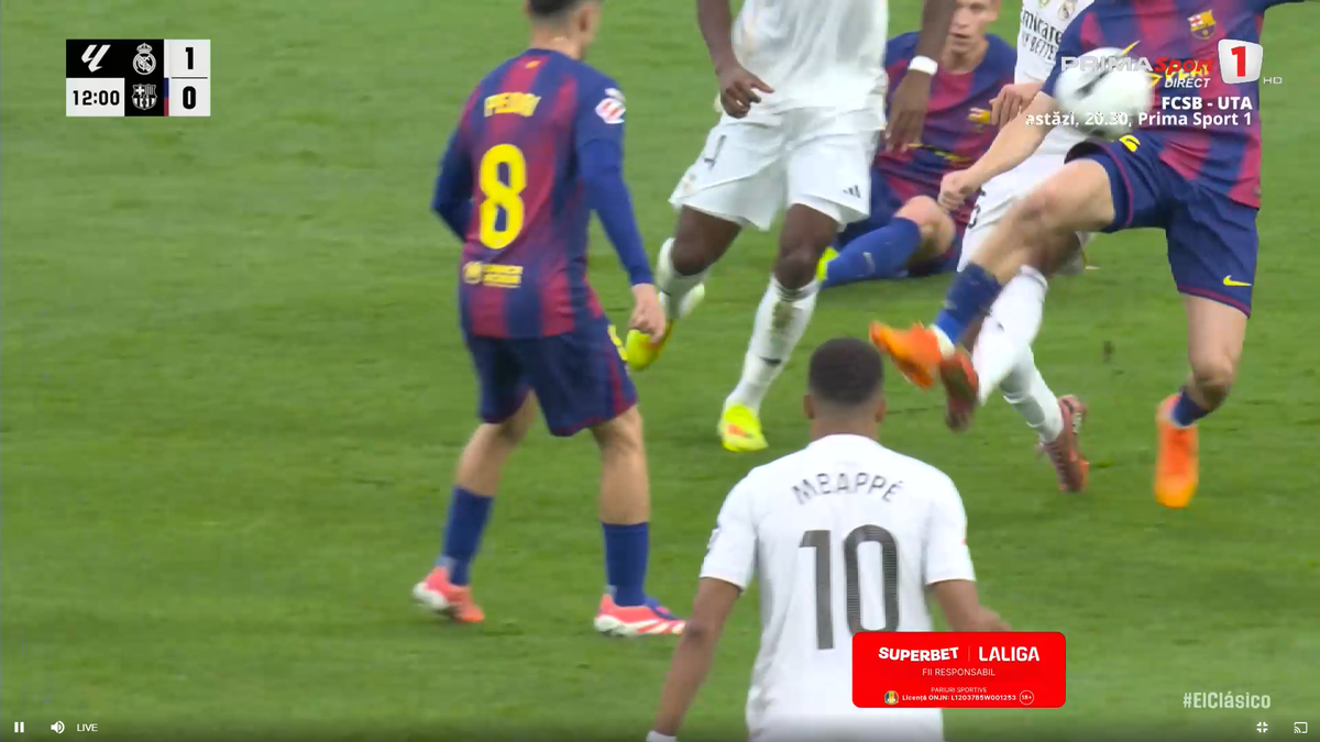Golul superb marcat de Mbappe, în El Clasico, anulat pentru ofsaid milimetric