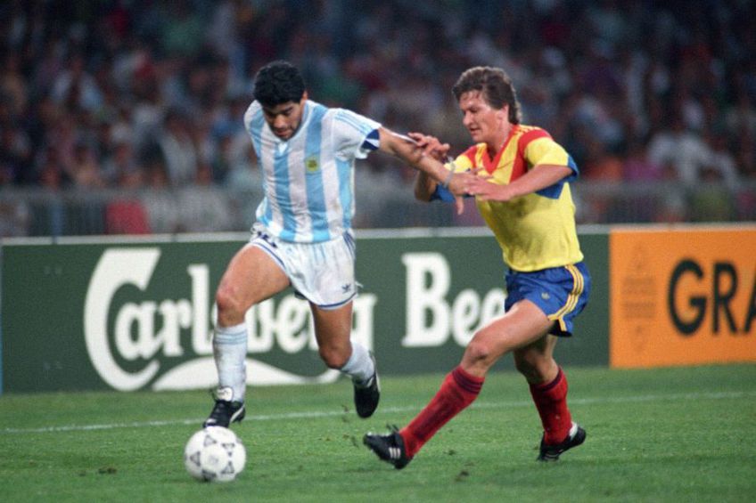 Diego Maradona (stânga), în România - Argentina 1-1 // foto: Imago