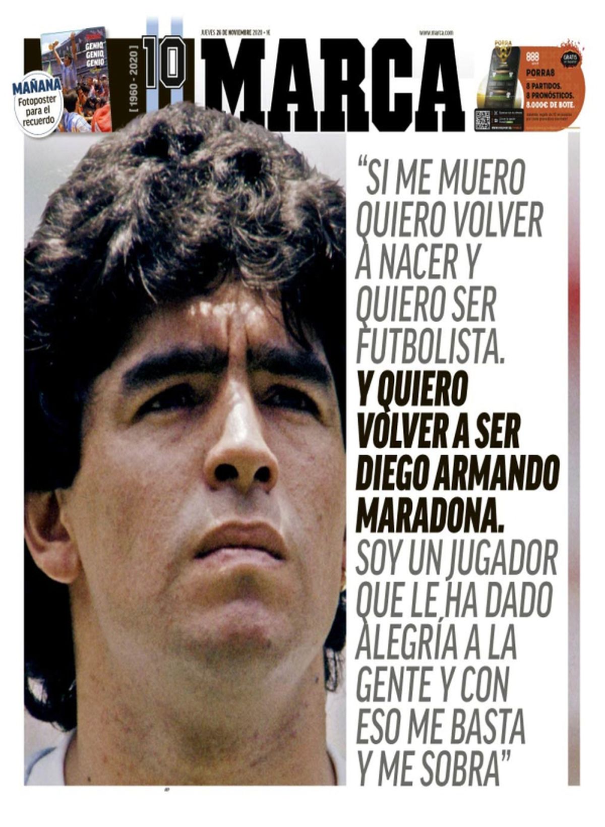 „Dumnezeu a murit” » Cum arată primele pagini ale marilor ziare din lume după decesul lui Diego Maradona