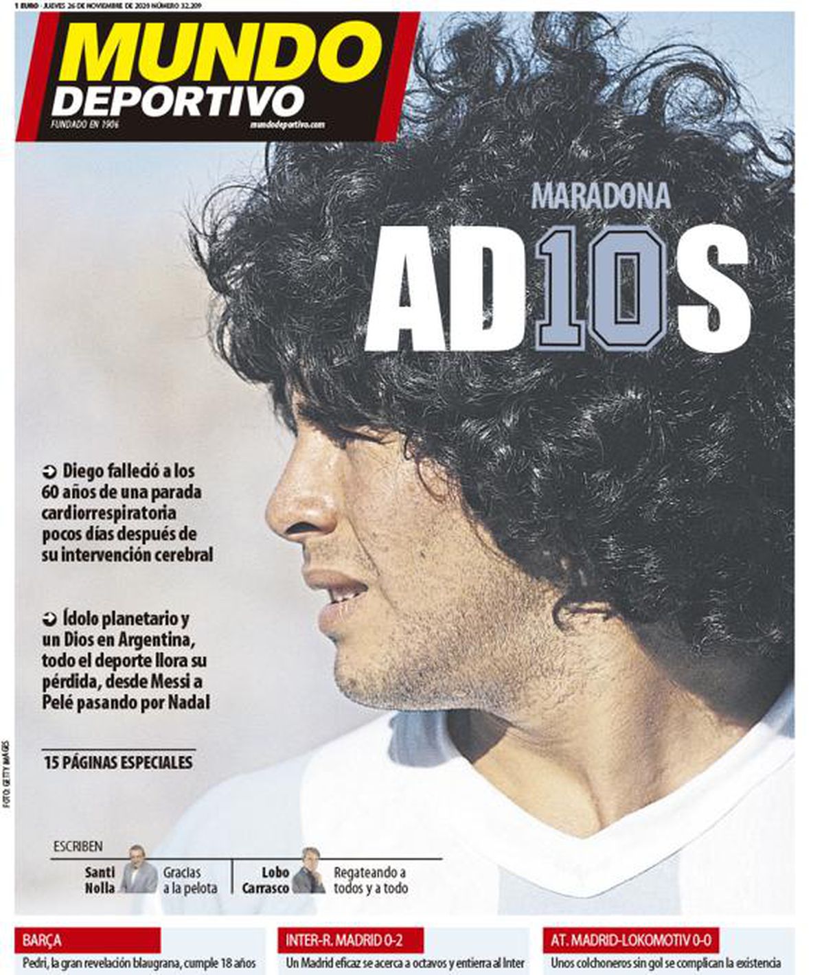 Ziarele internaționale după decesul lui Maradona