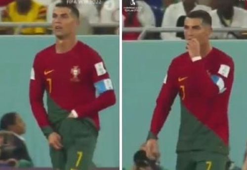 Momentul jenant în care a fost surprins Cristiano Ronaldo, în timpul meciului cu Ghana