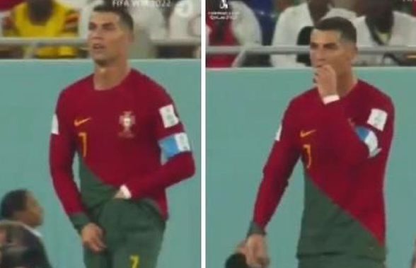 Explicația pentru gestul BIZAR făcut de Cristiano Ronaldo! Ce spune Federația că a scos portughezul din șort