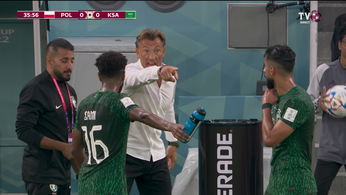 Moment viral cu Herve Renard, în prima repriză din Polonia - Arabia Saudită » Prestație de MVP a traducătorului 