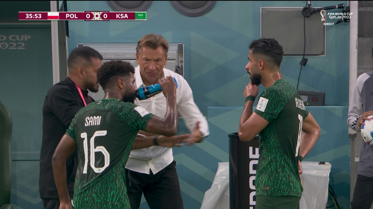 Moment viral cu Herve Renard, în prima repriză din Polonia - Arabia Saudită » Prestație de MVP a traducătorului 