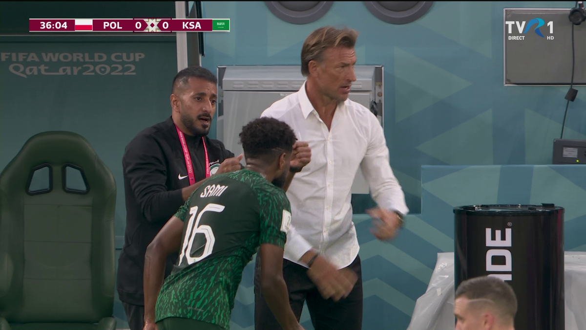 Moment viral cu Herve Renard, în prima repriză din Polonia - Arabia Saudită » Prestație de MVP a traducătorului 