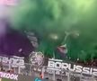 Moment INCREDIBIL pe stadionul Borussiei Dortmund » O echipă de renume din România, sărbătorită de nemți: torțe, fum și un mesaj imens