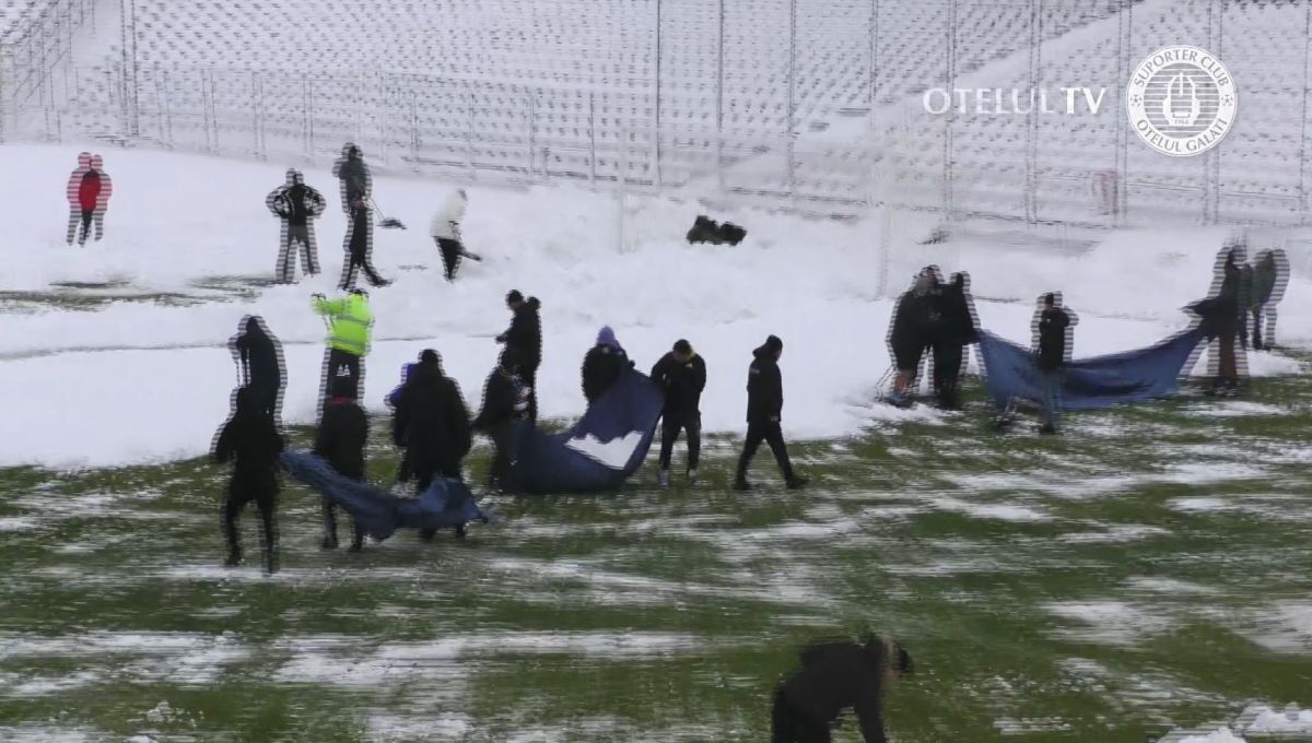 Dorinel Munteanu a pus mâna pe lopată și a dat zăpada înainte de Oțelul - Universitatea Craiova