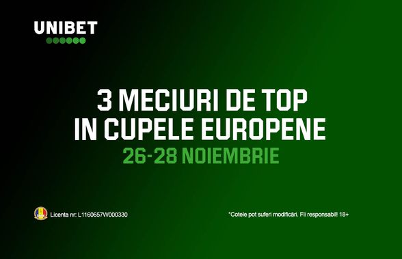 Optimile UCL și EL, tot mai aproape. 3 meciuri de neratat 26-28 noiembrie