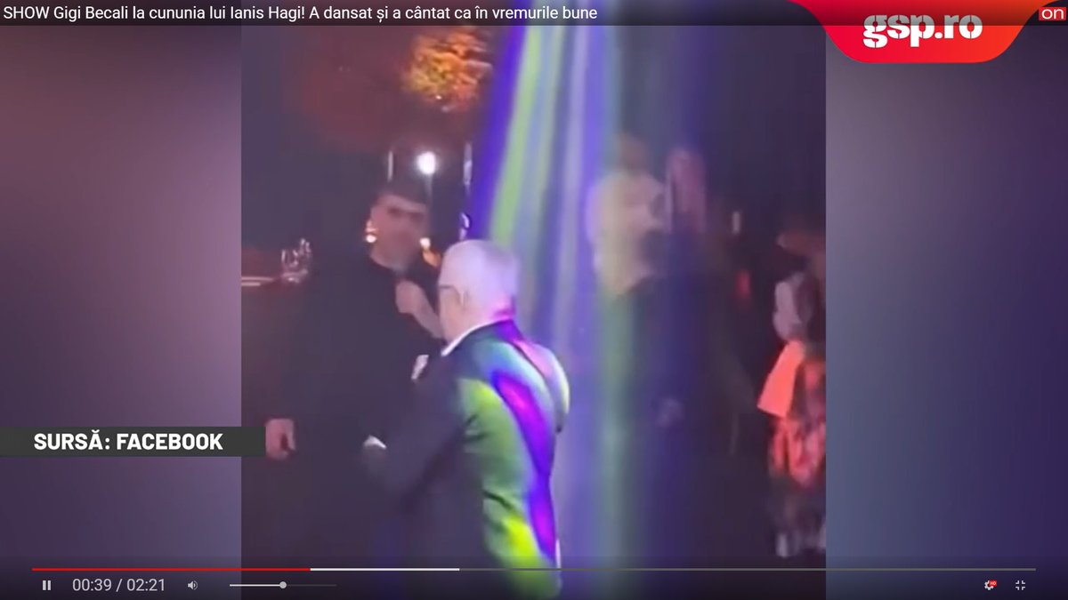 Gigi Becali s-a dezlănțuit și a făcut show total la cununia lui Ianis Hagi » A luat microfonul și a cântat în mijlocul invitaților