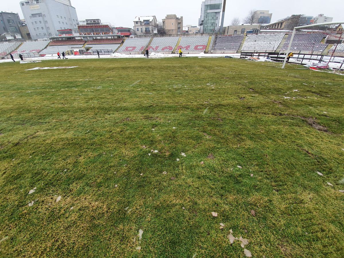 UPDATE / VIDEO. Suporterii și reprezentanții clubului Dinamo au curățat terenul de zăpadă » Cum arată gazonul