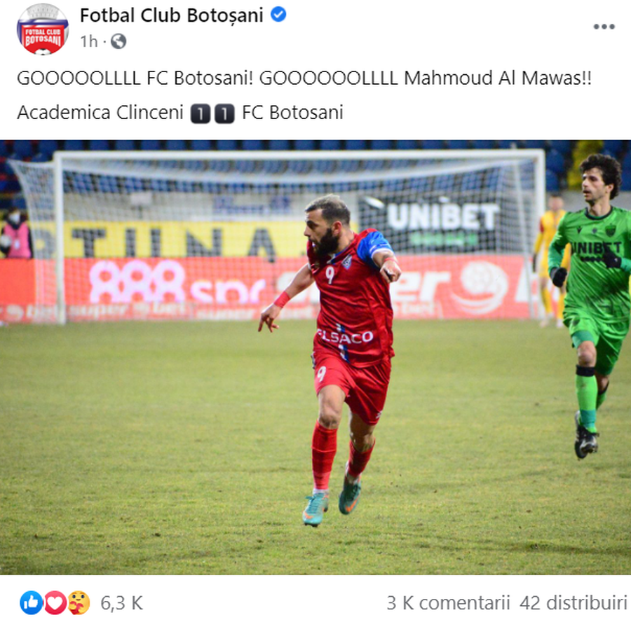 FOTO Facebook Captură Fotbal Club Botoșani FOTO Facebook Captură Fotbal Club Botoșani