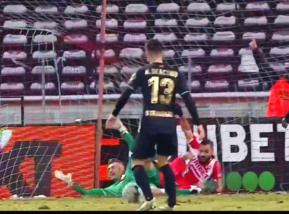 FOTO. Greșeală mare de arbitraj în Dinamo - Gaz Metan! Ion Crăciunescu: „Golul trebuia anulat!”