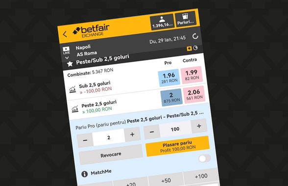 Betfair Exchange - Episodul 43. Supercote pentru cele mai tari dueluri din weekend (P)