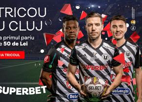 Vezi cum obții azi tricoul lui U Cluj cadou, pentru primul tău pariu pe Superbet.ro