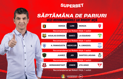 Începe o nouă săptămână de pariuri! Vezi recomandările lui Robert Niță