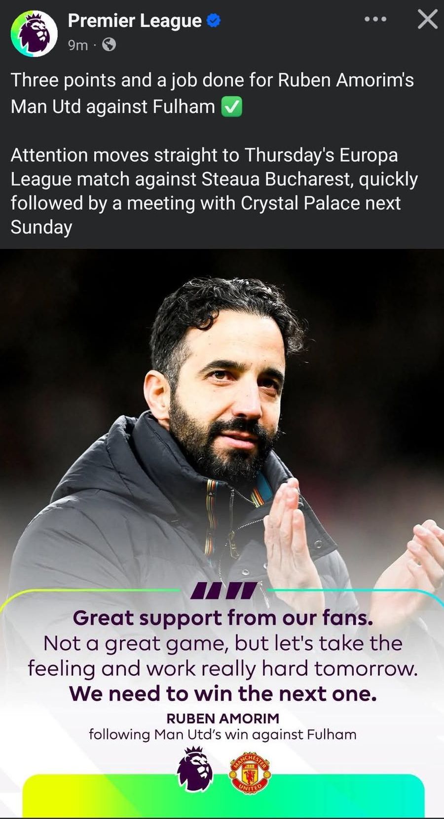 Ce a apărut pe contul oficial al Premier League, înainte de FCSB - Manchester United