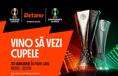 Un moment de neuitat pentru fanii fotbalului: Betano aduce trofeele UEFA Europa League și UEFA Conference League la București