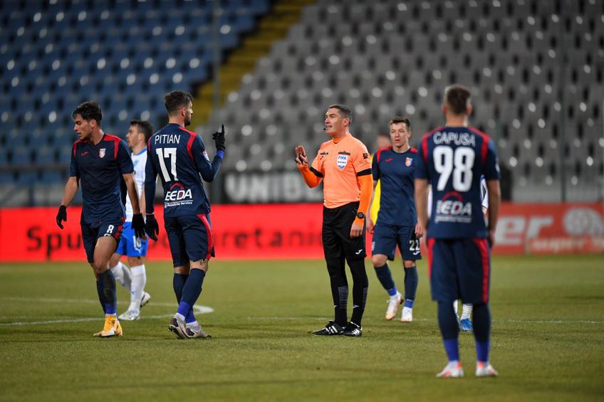 CS Universitatea Craiova a cerut două lovituri de la 11 metri în repriza secundă a partidei cu Chindia Târgoviște, la scorul de 0-0