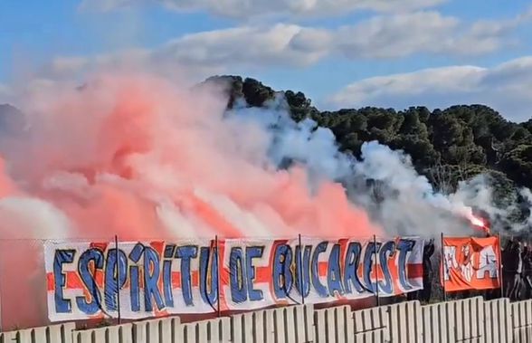 Ultrașii lui Atletico au afișat un banner surpriză la antrenamentul lui Horațiu Moldovan: „Spiritul BucureștiuluI” » Ce semnificație are mesajul