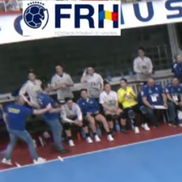 Gestul lui Bogdan Burcea / foto: captură YouTube @Federatia Romana de Handbal