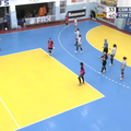 Gestul lui Bogdan Burcea / foto: captură YouTube @Federatia Romana de Handbal