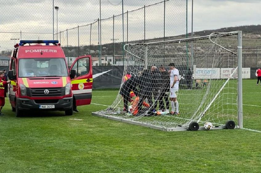 Cristian Bălgrădean, sperietură în amicalul CFR Cluj - Hermannstadt. A fost  nevoie de intervenția Ambulanței