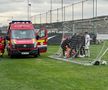 Sperietură în amicalul CFR Cluj - Hermannstadt » S-a lovit de o bară de susținere și a fost nevoie de intervenția ambulanței