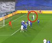 Real - Chelsea, fault la golul lui Bezema / FOTO: Captură TV @Telekom Sport