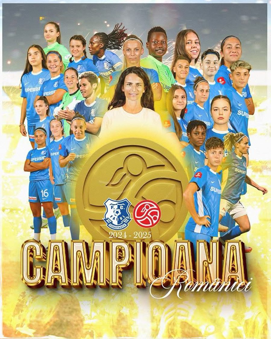 Farul este campioana României în sezonul 2024/2025 /foto: Facebook Farul Știm campioana României la fotbal feminin! Al doilea titlu la rând
