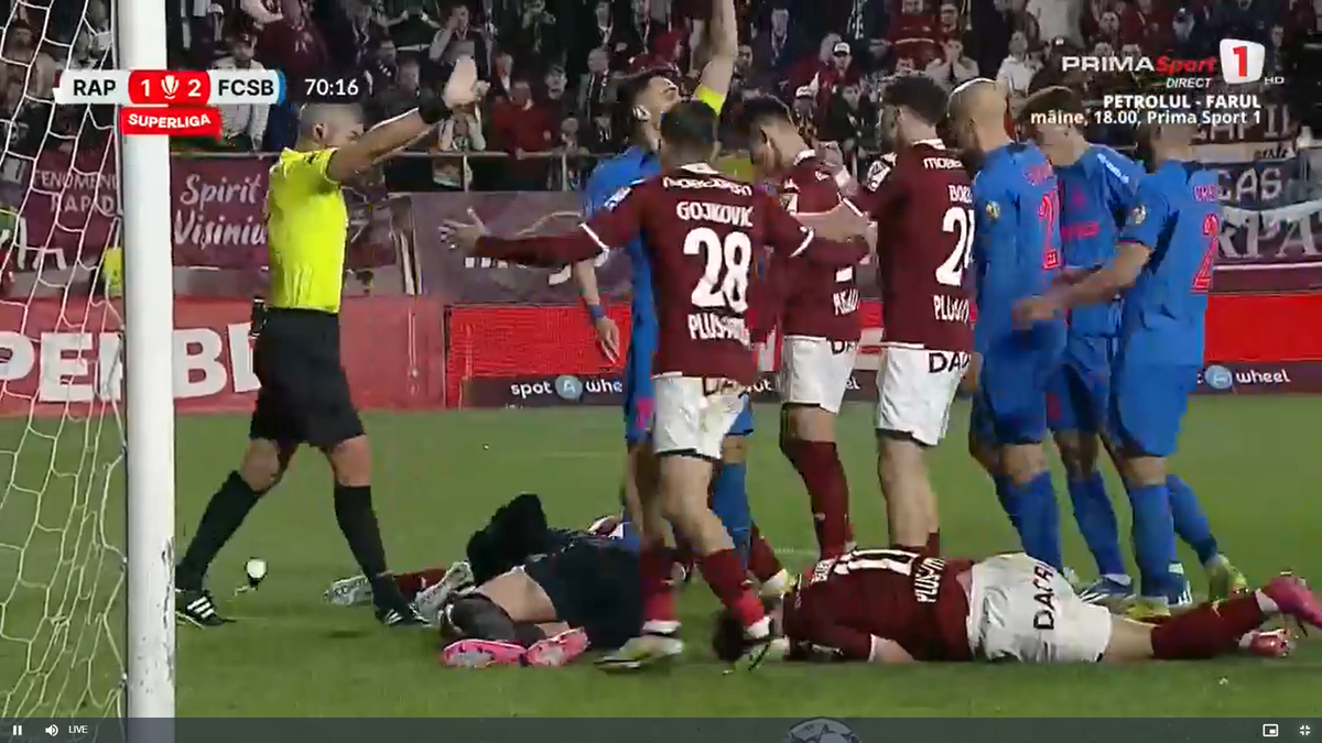 Radu Petrescu i-a refuzat Rapidului un penalty, după ce Christensen a fost tamponat de Târnovanu: „Decizie eronată”