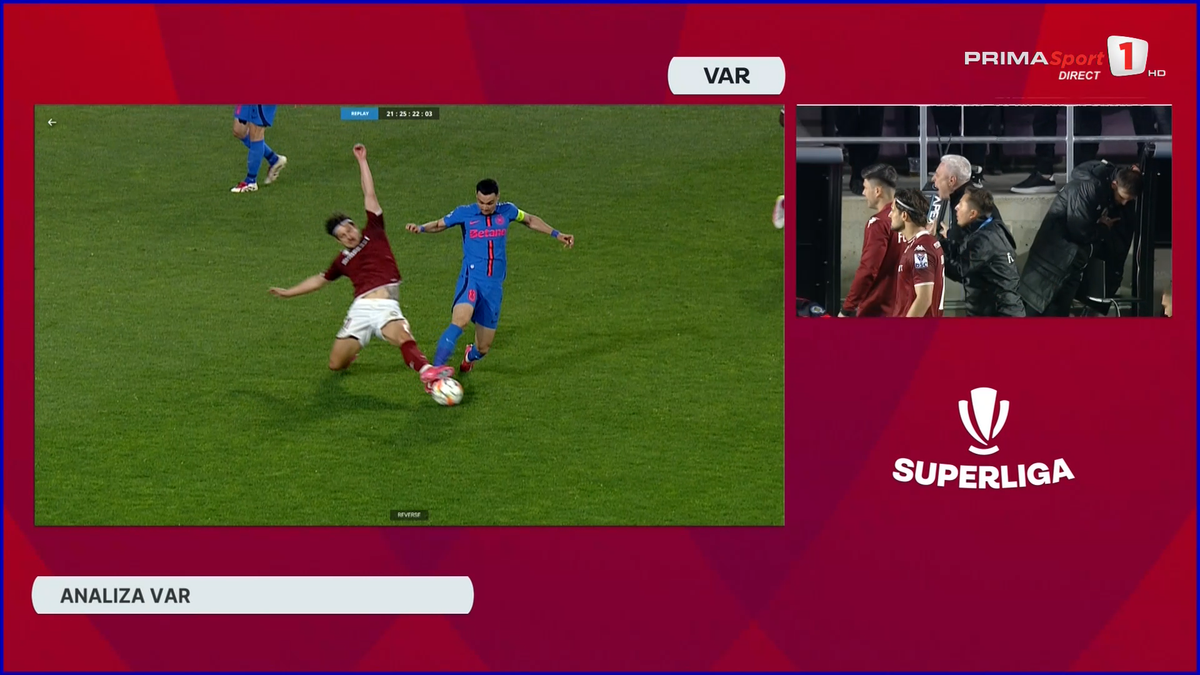 Intrarea lui Burmaz asupra lui Adrian Șut, în Rapid - FCSB