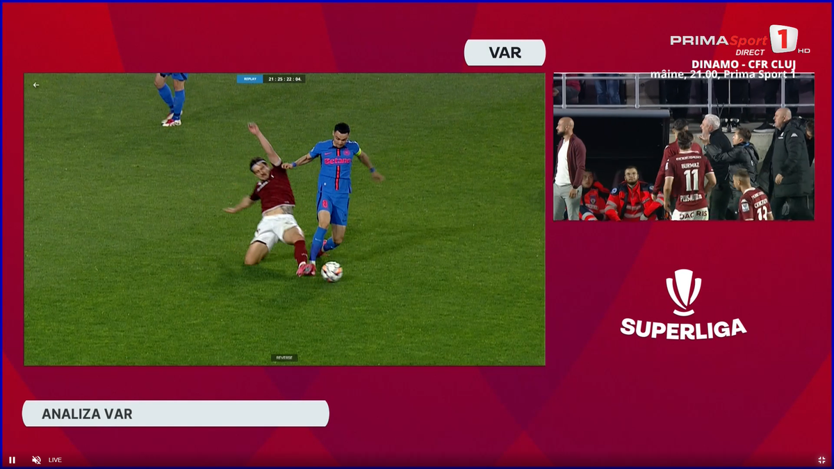Intrarea lui Burmaz asupra lui Adrian Șut, în Rapid - FCSB