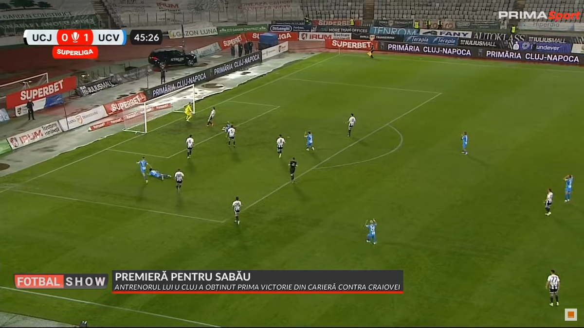 Ratarea lui Alisson Safira din U Cluj - Craiova