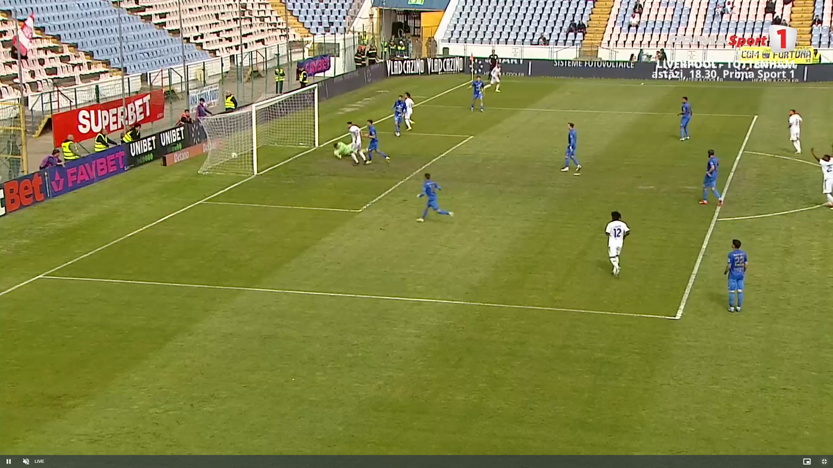 Golul marcat de Mouaddib în Gloria Buzău - FC Botoșani