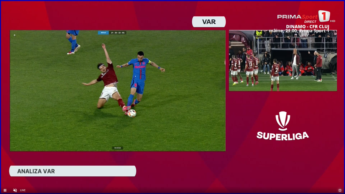 Intrarea lui Burmaz asupra lui Adrian Șut, în Rapid - FCSB