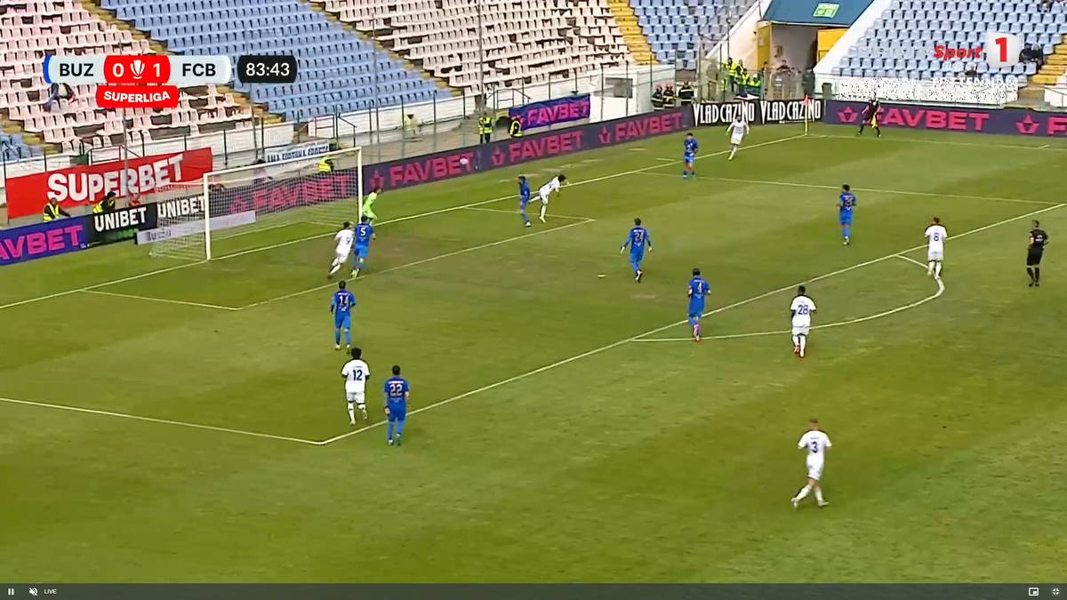 Golul marcat de Mouaddib în Gloria Buzău - FC Botoșani