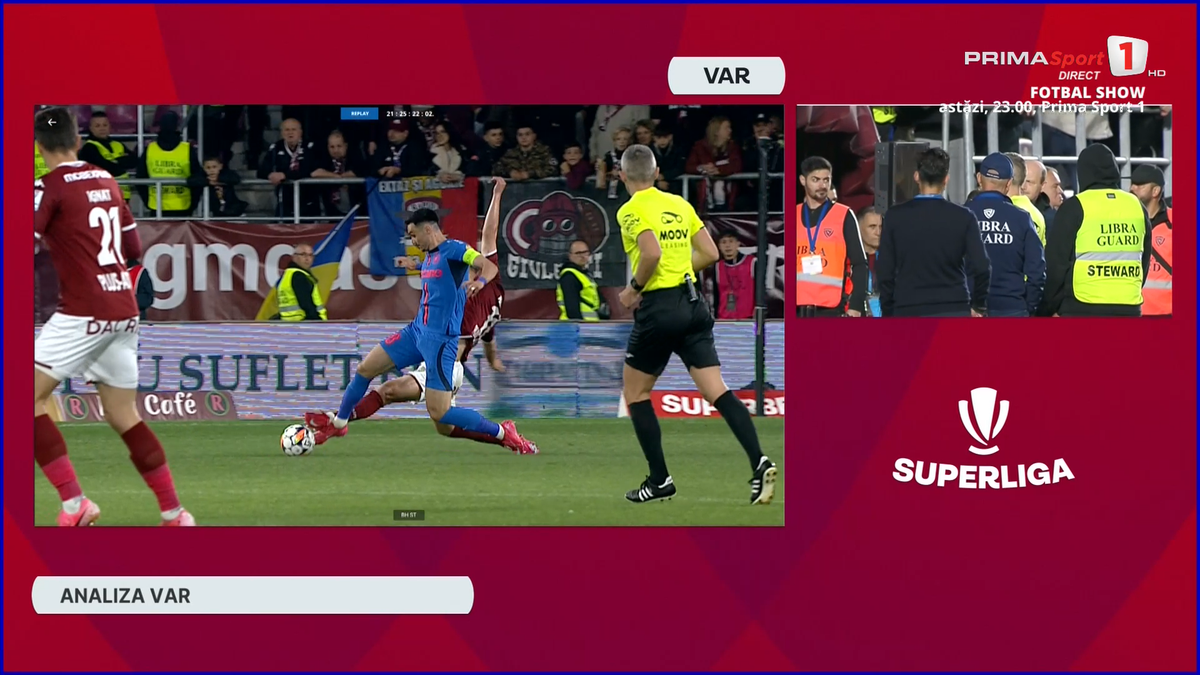 Intrarea lui Burmaz asupra lui Adrian Șut, în Rapid - FCSB